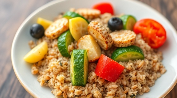 Гречка с овощами и курицей: питательное и вкусное блюдо для обеда.
